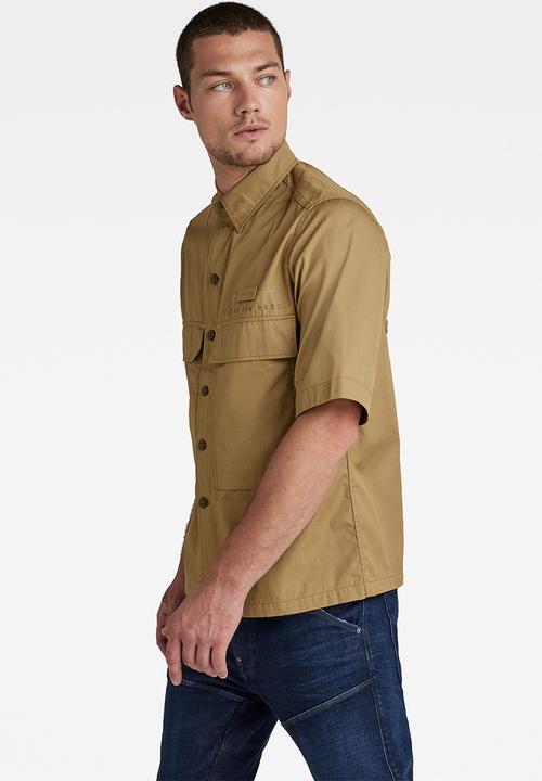 G-STAR - Pocketony service reg shirt short sleeve - fennel seed