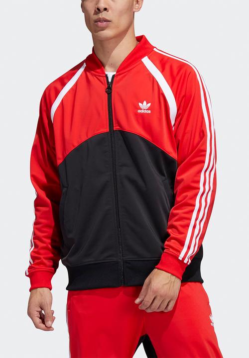 adidas Originals - SST Blocked Track Jacket- Black & vivid Red
