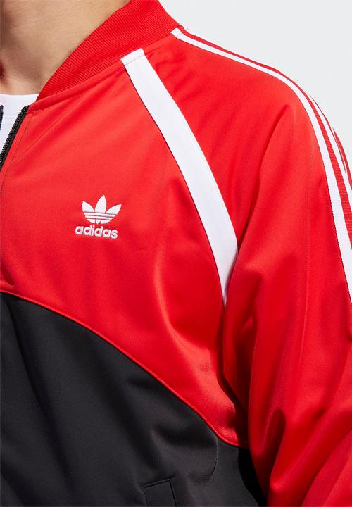 adidas Originals - SST Blocked Track Jacket- Black & vivid Red