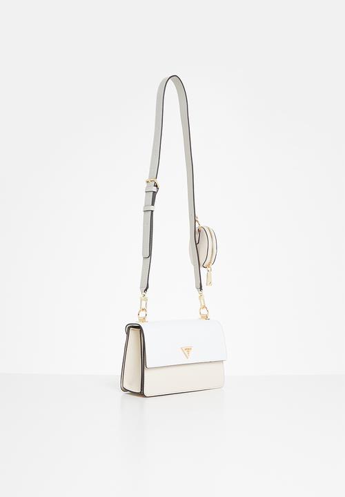 GUESS - Alexie crossbody flap - white & neutral