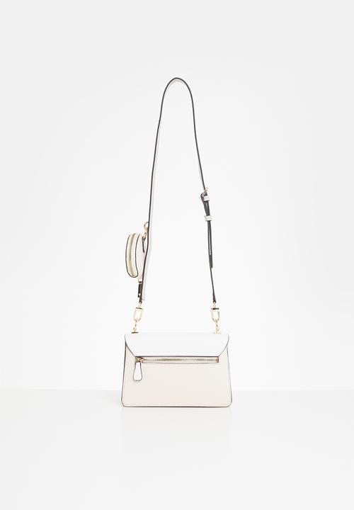 GUESS - Alexie crossbody flap - white & neutral