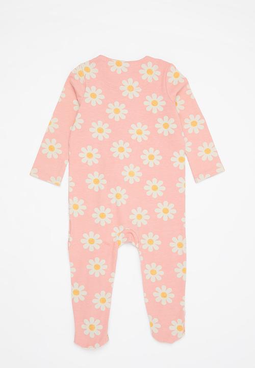 Cotton On - 2 pack long sleeve zip romper - cloud marle norfolk daisy fields/ bruny daisy