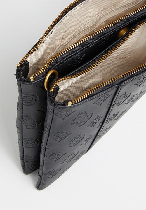 GUESS - Noelle dbl zip crossbody - black 