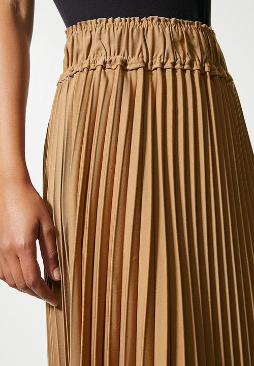 Superbalist - Pleated midi skirt - camel