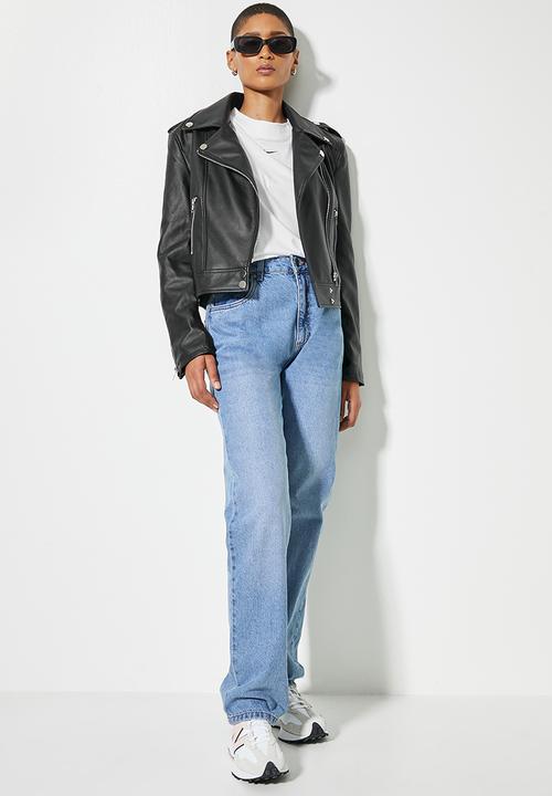 Superbalist - Leather look biker jacket - black1