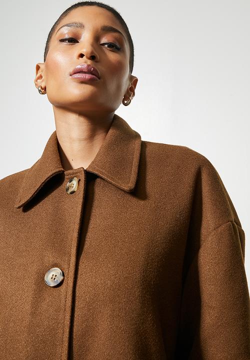 Superbalist - Collared coat - chocolate