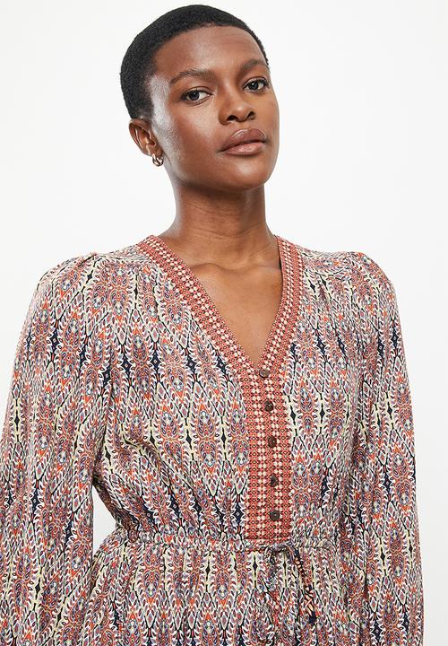 Stella Morgan - Printed maxi dress - rust