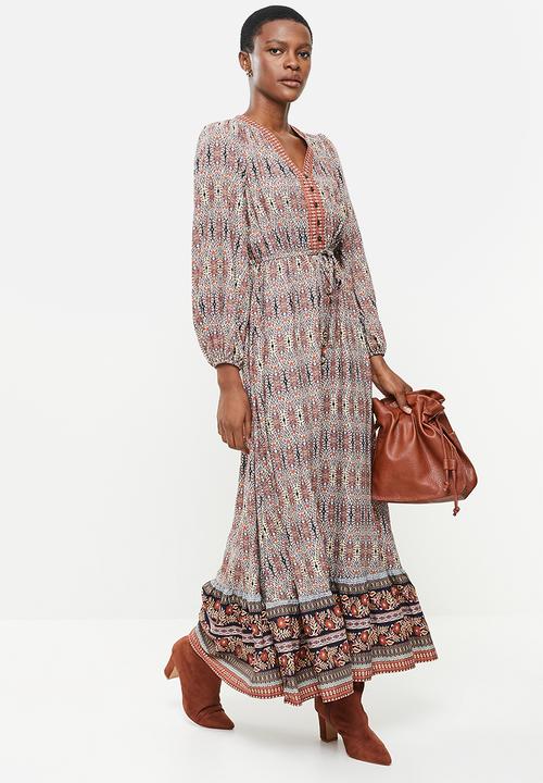 Stella Morgan - Printed maxi dress - rust