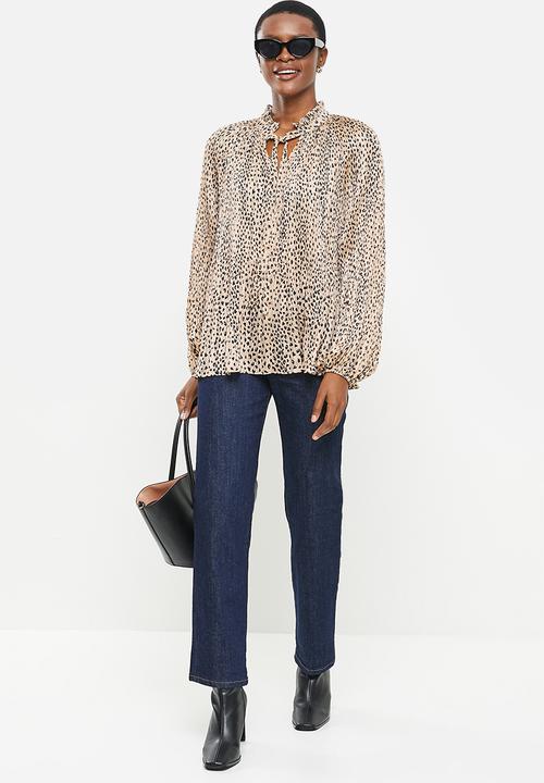 Stella Morgan - Ditsy print blouse top - beige