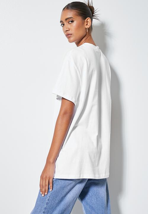 Superbalist - Longline graphic tee - white
