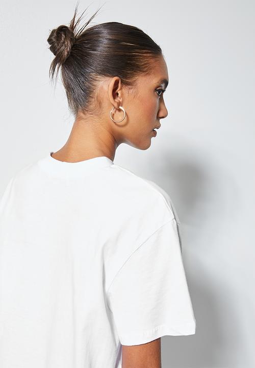 Superbalist - Longline graphic tee - white