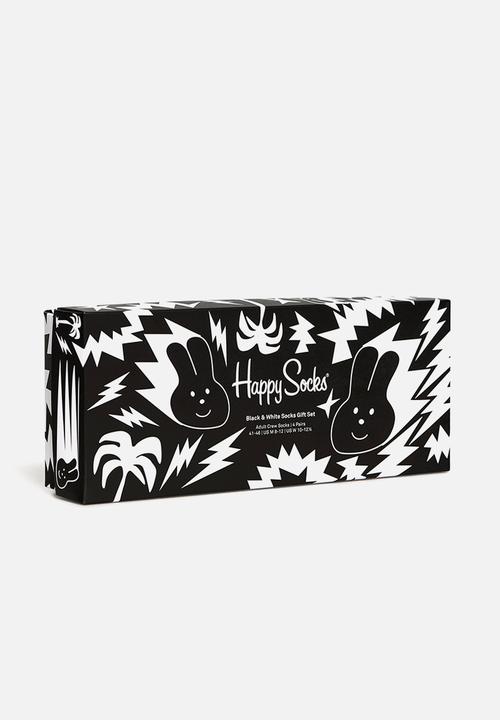 Happy Socks - 4-pack black & white socks gift set