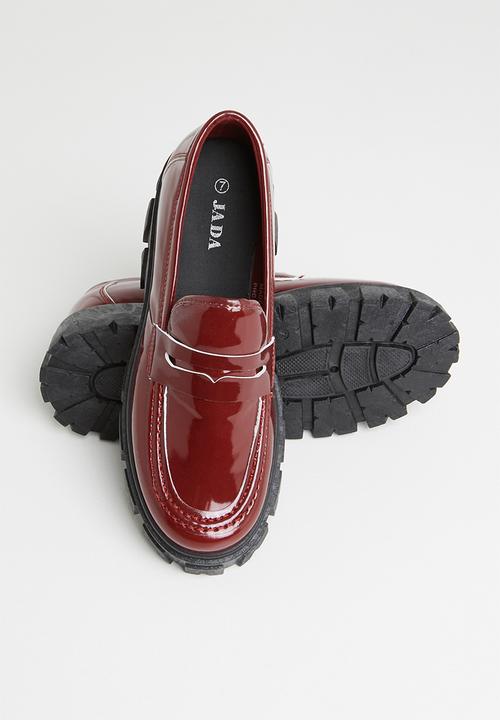 Jada - Chunky patent penny loafer - burgundy