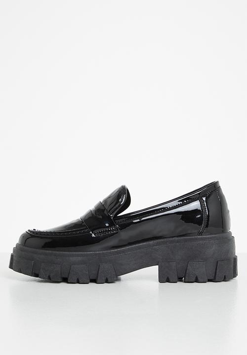 Jada - Chunky patent penny loafer - black