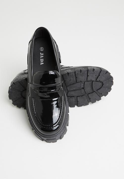 Jada - Chunky patent penny loafer - black