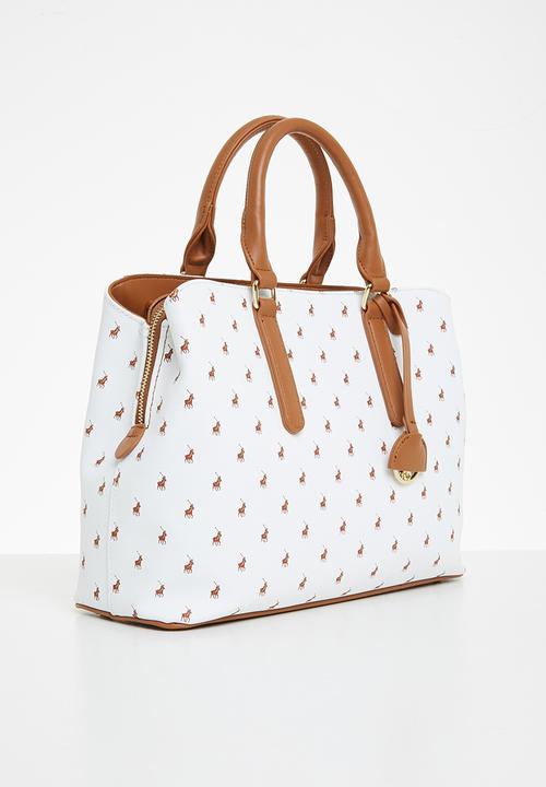POLO - New iconic multi shopper - white & brown 