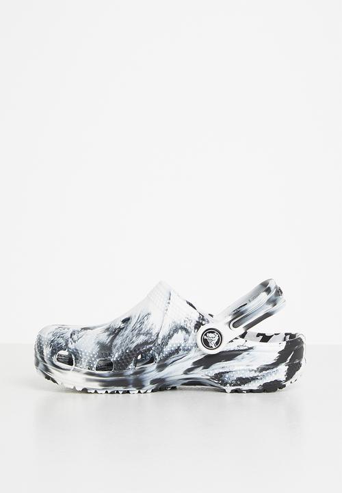 Crocs - Classic marbled clog k - black & white