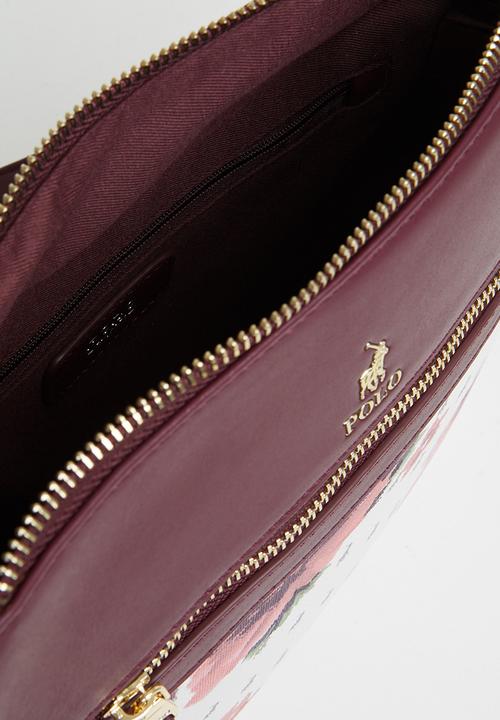 POLO - Floral  crossbody bag - berry