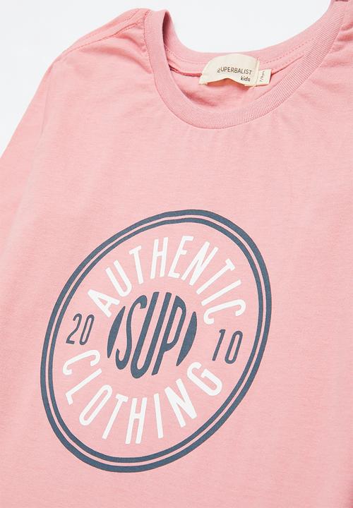 Superbalist Kids - Boys tee & jogger set - dusty pink & charcoal