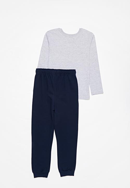 Superbalist Kids - Boys tee & jogger set - grey & navy
