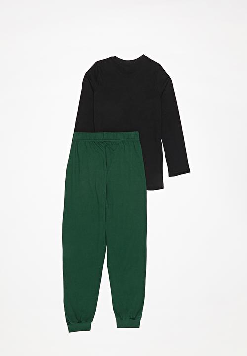 Superbalist - Boys nasa tee & pants pj set - black & green