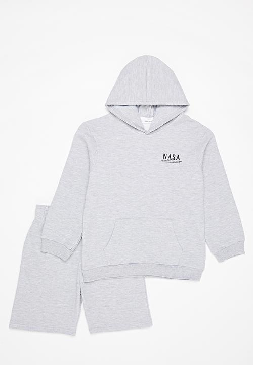 Superbalist - NASA hoodie & short set - grey melange