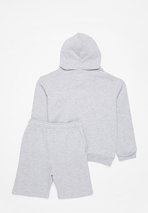 Pop Candy - Graphic hoodie & short set - grey 