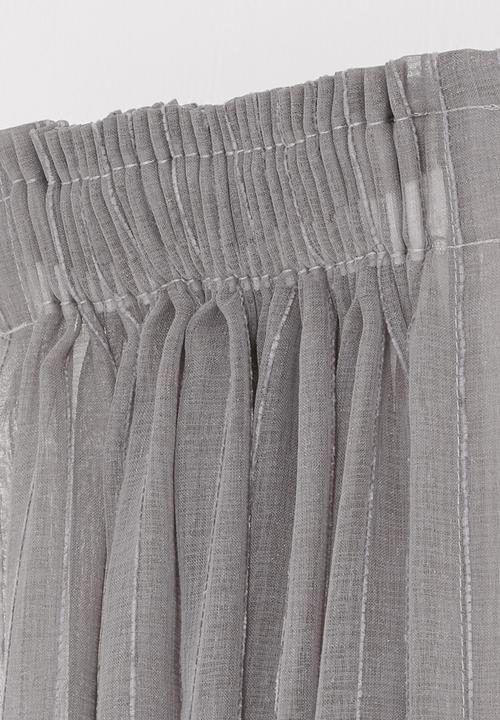 Sixth Floor - Taped striped frosted voile café curtain - grey