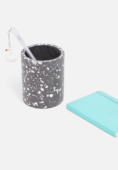 Typo - Pen holder-terrazzo black and white