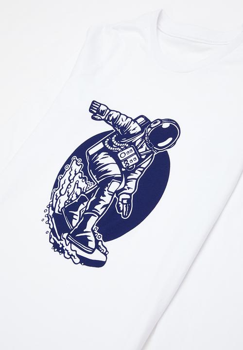 Rebel Republic - Boys top & pants pj set - white & navy