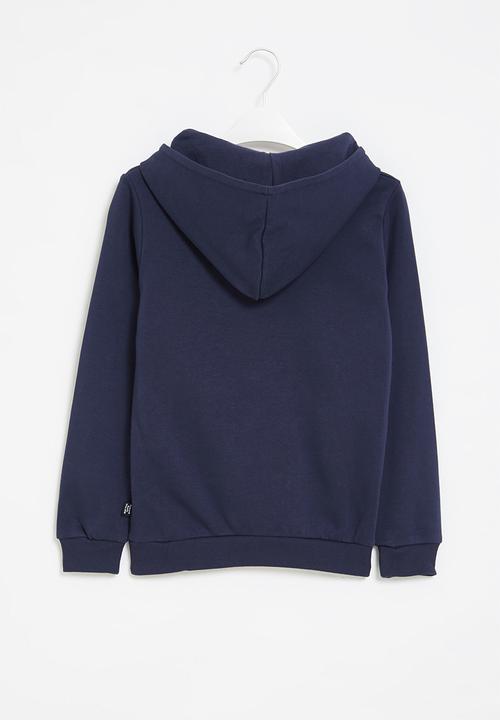 PUMA - Ess+ 2 col big logo hoodie fl b - peacoat-mineral blue
