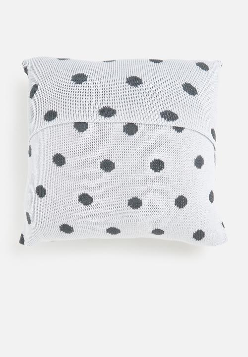 Sixth Floor - Lotty knit cushion cover - white & charcoal