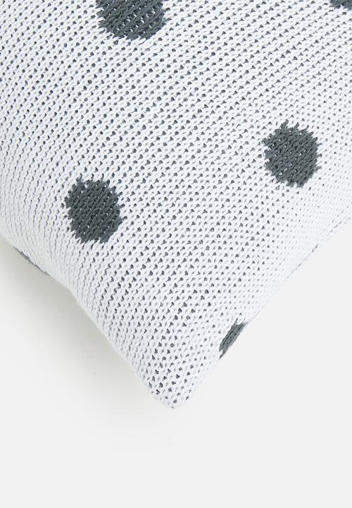 Sixth Floor - Lotty knit cushion cover - white & charcoal
