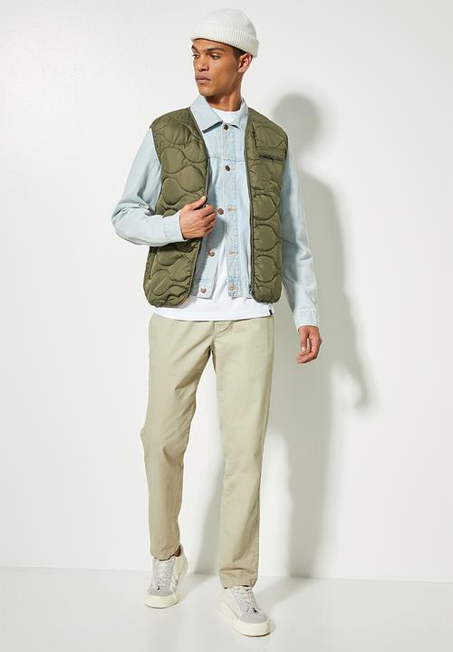Superbalist - Rowley quilted utility vest - khaki green