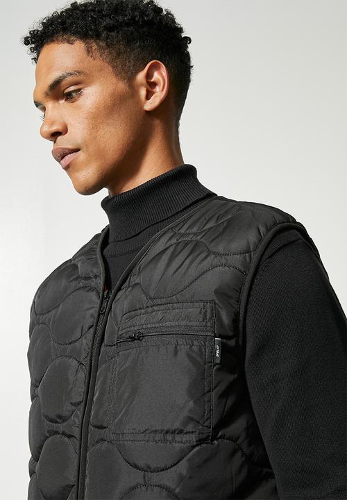 Superbalist - Rowley quilted utility vest - black