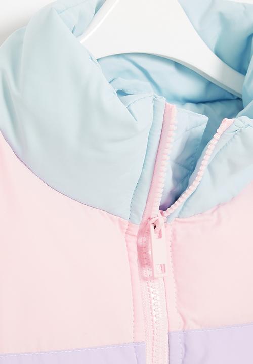 Ruby Tuesday - Colour blocked puffer jacket - multi