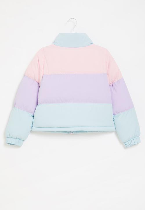 Ruby Tuesday - Colour blocked puffer jacket - multi