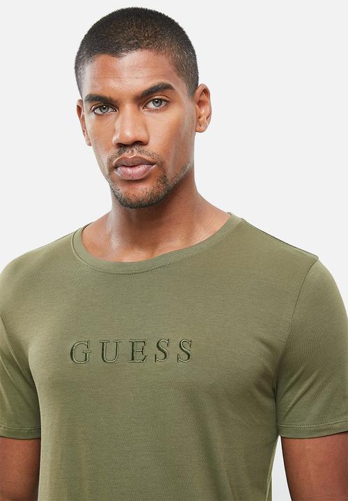 GUESS - Pima emb short sleeve tee - army olive