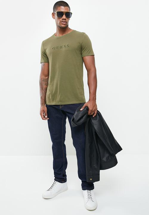 GUESS - Pima emb short sleeve tee - army olive