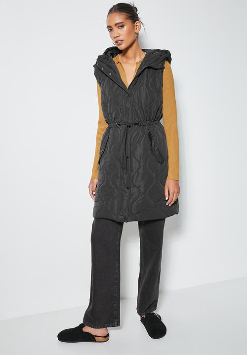 Superbalist - Midi puffer gilet - black
