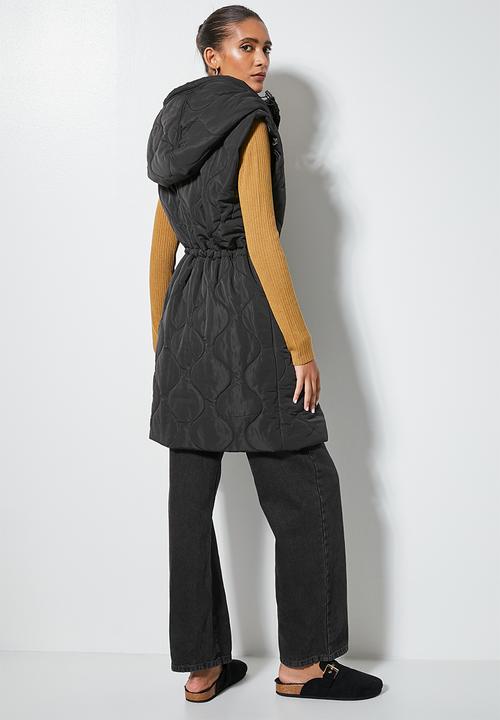 Superbalist - Midi puffer gilet - black