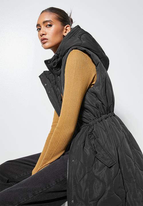 Superbalist - Midi puffer gilet - black