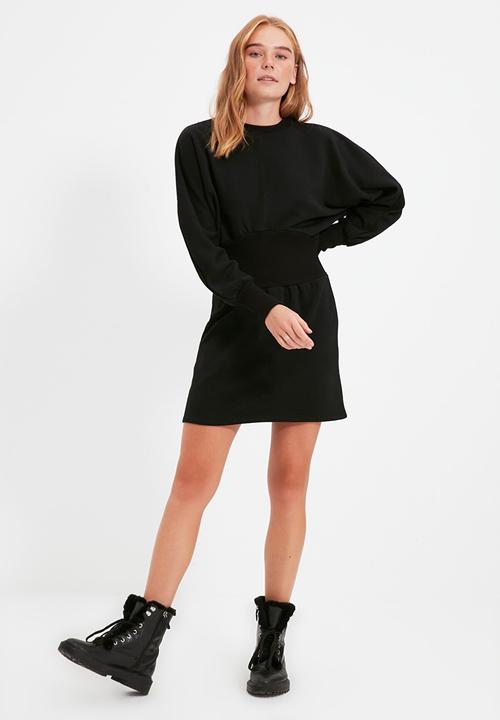Trendyol - Waist detailed knitted dress - black