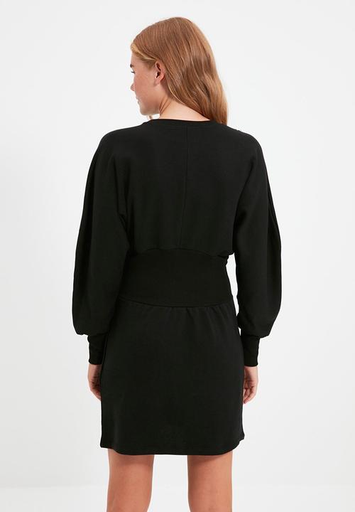 Trendyol - Waist detailed knitted dress - black