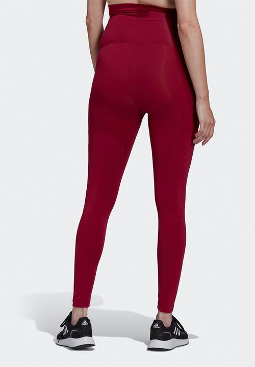 adidas Performance - Maternity perf legacy leggings - burgundy & black