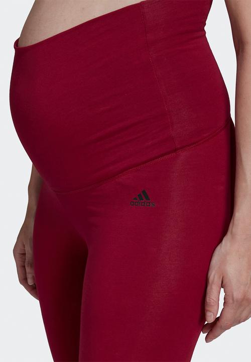 adidas Performance - Maternity perf legacy leggings - burgundy & black