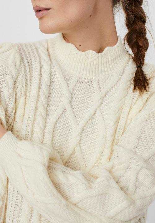 Vero Moda - Duda long sleeve peplum blouse - birch