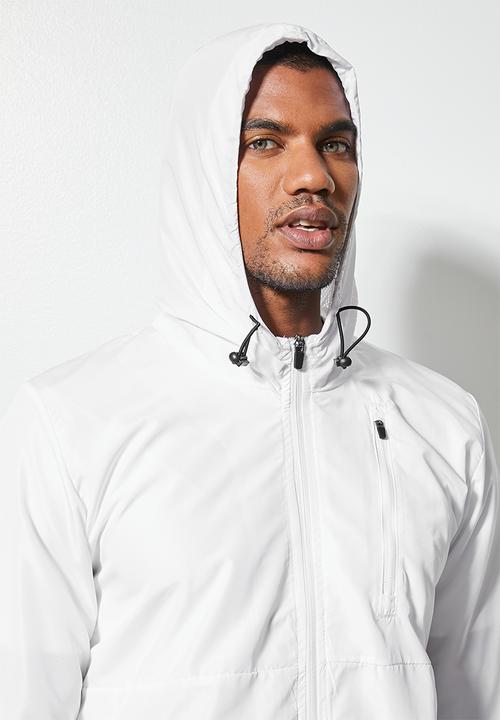 Superbalist - Light shell hooded running jacket - white