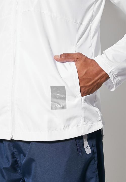 Superbalist - Light shell hooded running jacket - white