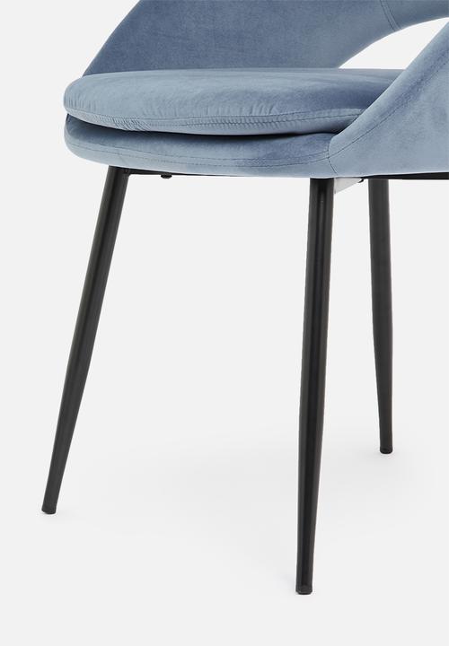Sixth Floor - Mika chair - velvet blue